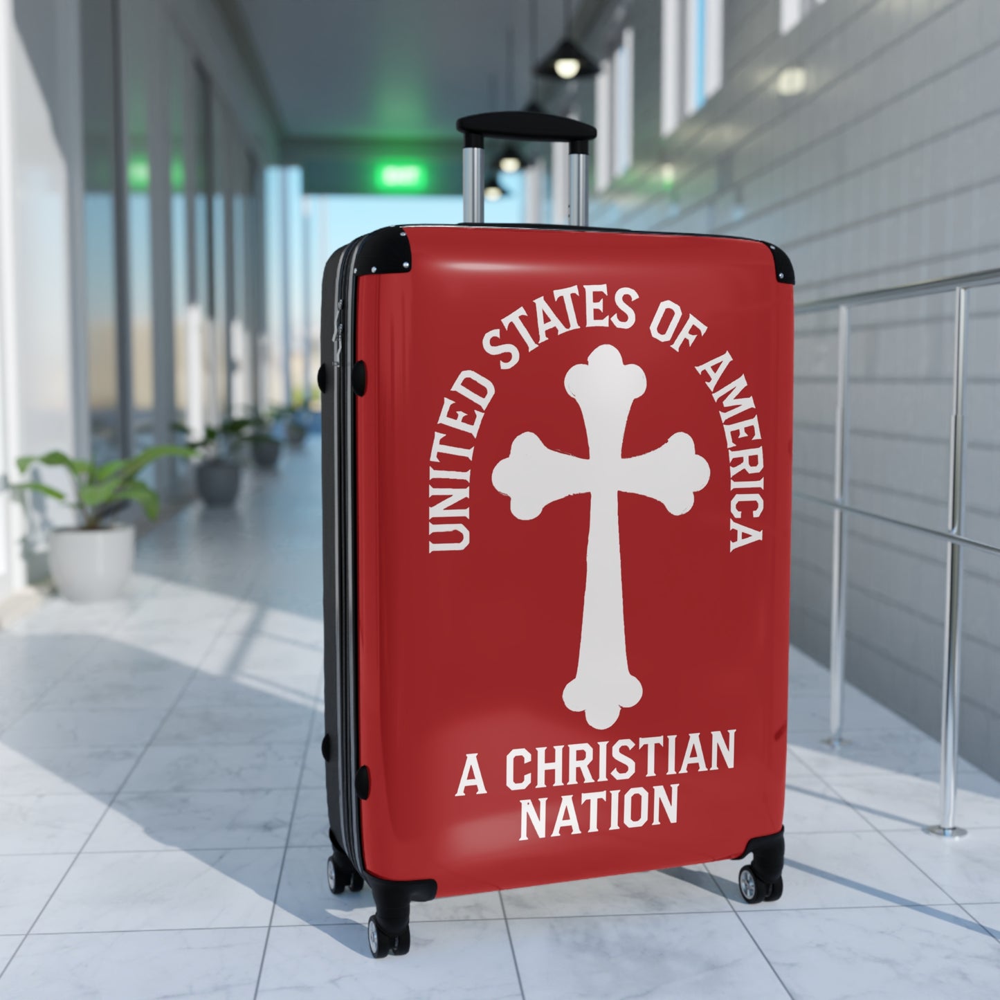 "USA - A Christian Nation" #04 Suitcases (Carnelian Red)
