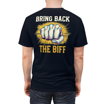 "Bring Back The Biff", Unisex T-shirt (Blackstone Blue)