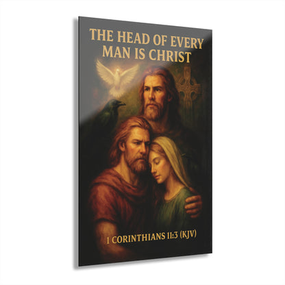 "1 Corinthians 11:3 (KJV)", Acrylic Wall Prints (French Cleat Hanging) (Shadow Black)