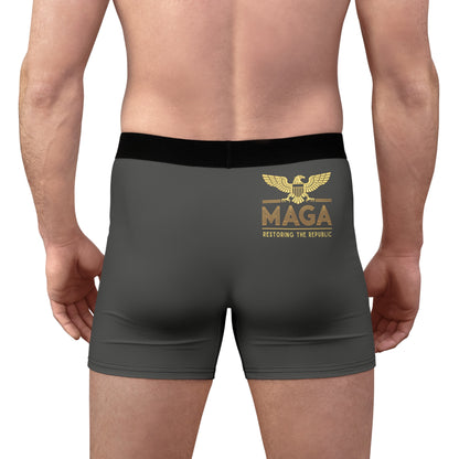"MAGA - Restoring the Republic", Men's Boxer Briefs (Panzer Grey)