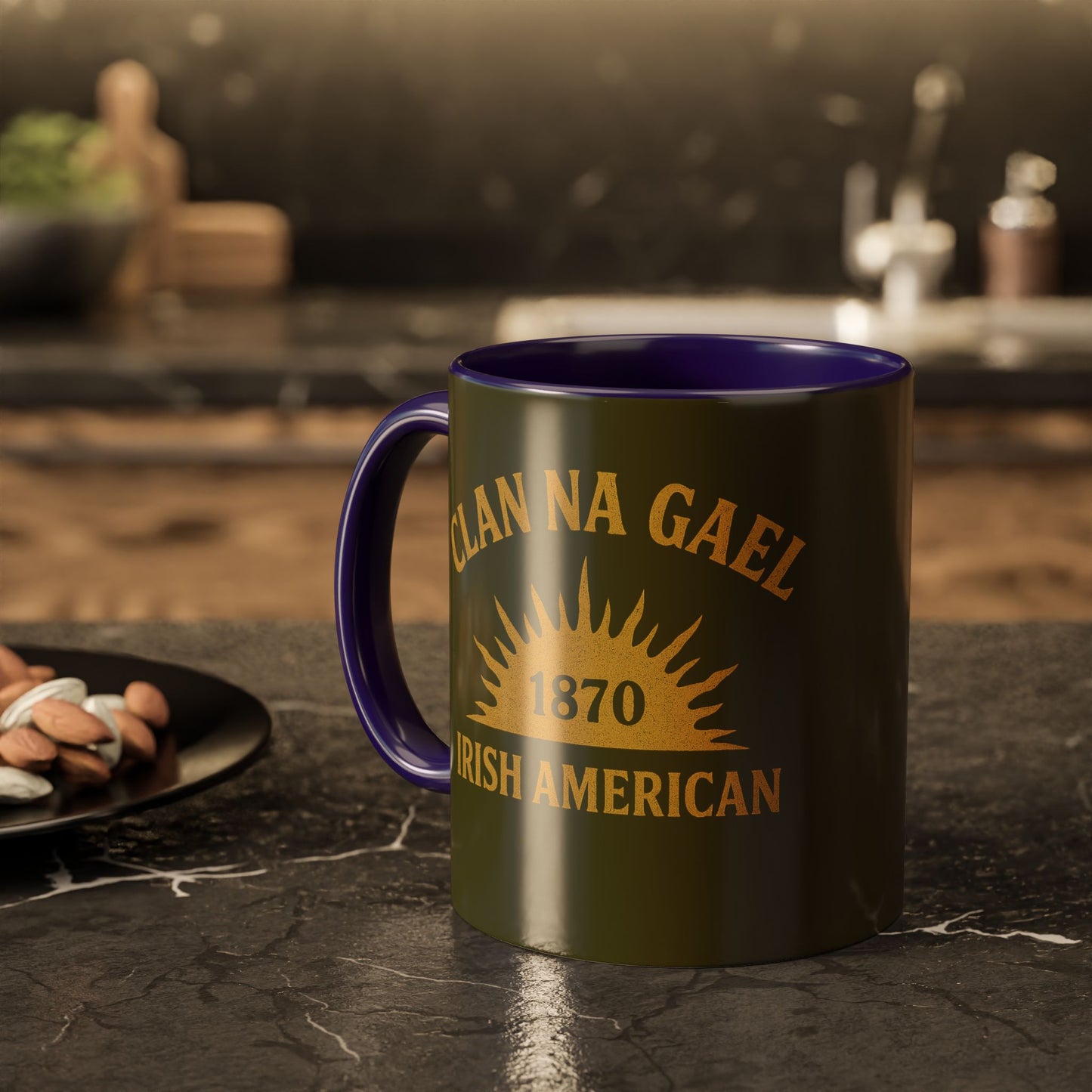 "Clan na Gael - Irish American", Colorful Mugs (11oz, 15oz) (Fianna Green)