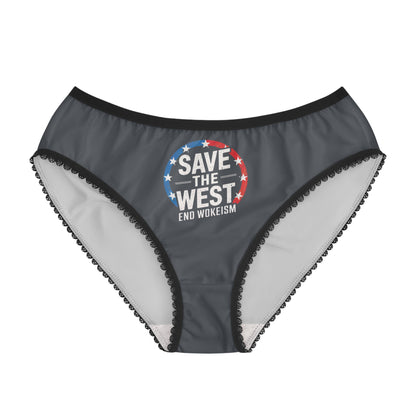 "Save the West - End Wokeism", Women's Briefs (Hebridean Grey)