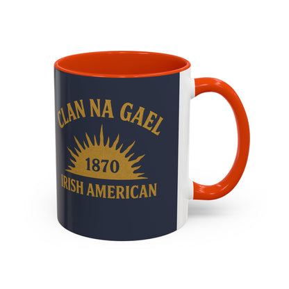 "Clan na Gael - Irish American", Colorful Mugs (11oz, 15oz) (Blue Burka Grey)