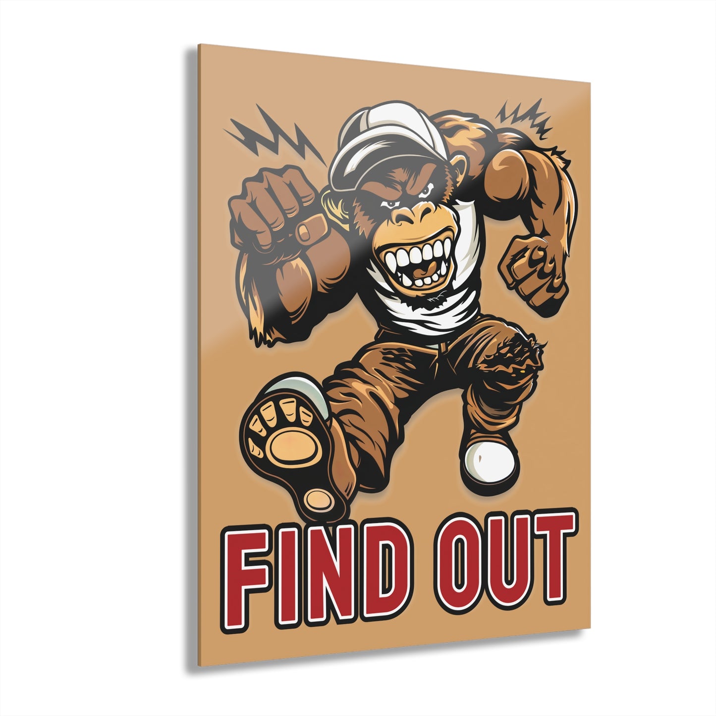 "Find Out", Acrylic Wall Prints (French Cleat Hanging) (Camel Brown)
