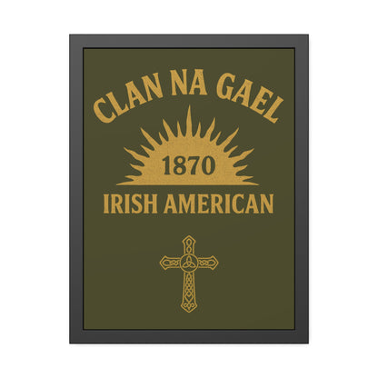 "Clan na Gael - Irish American", Framed Paper Poster (Fianna Green)