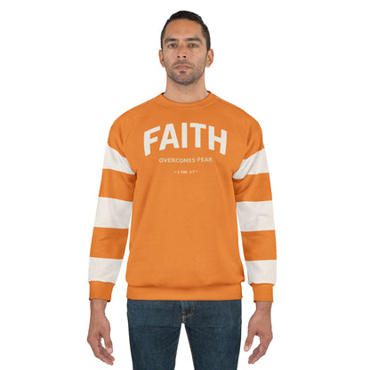 "Faith Overcomes Fear", Unisex Sweatshirt (Cadmium Orange)