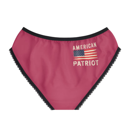 "American Patriot" with Flag #02, Women's Briefs (Steel Pink)