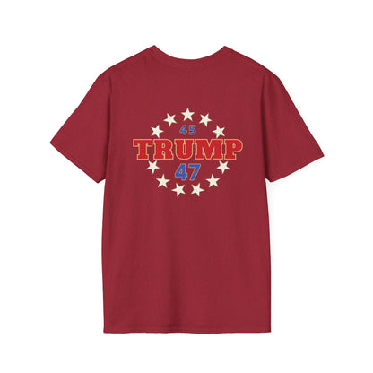 "Trump 45-47 Circle of Stars", Unisex Softstyle T-Shirt