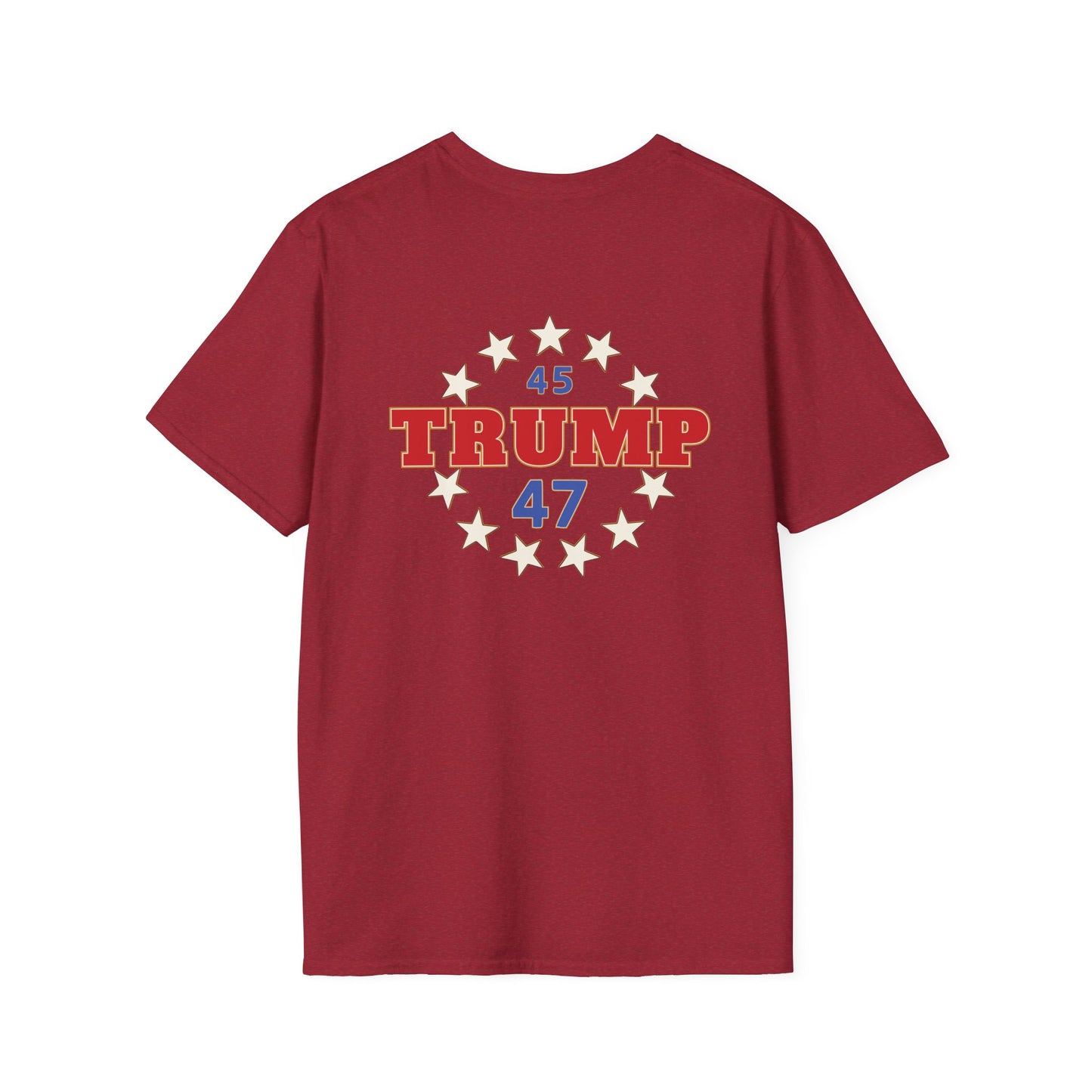 "Trump 45-47 Circle of Stars", Unisex Softstyle T-Shirt
