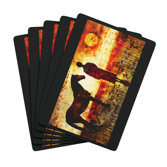"Childhood's Sunset", Fine Art Playing Cards (Void Black)