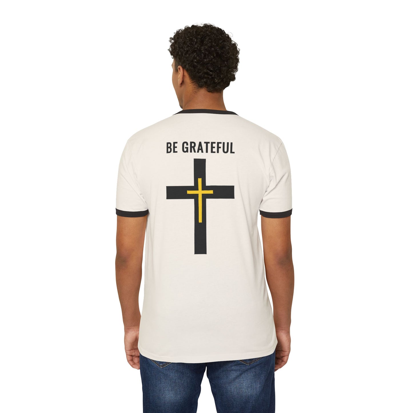 "Be Grateful", Unisex Cotton Ringer T-Shirt