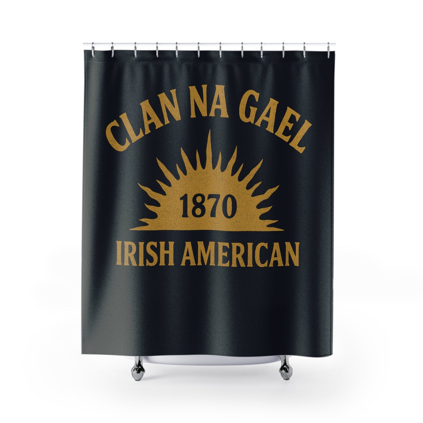 "Clan na Gael - Irish American", Shower Curtains (Black Denim)