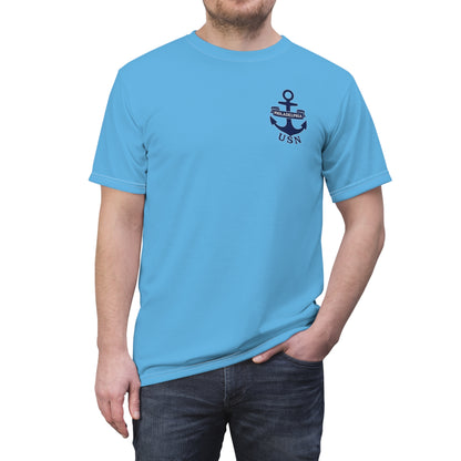 "USN Anchor", Unisex T-shirt (Atlantic Sky)