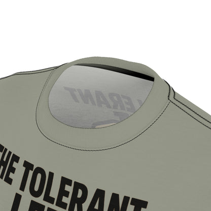 "The Tolerant Left", Unisex T-shirt (Deep Seagrass Grey)