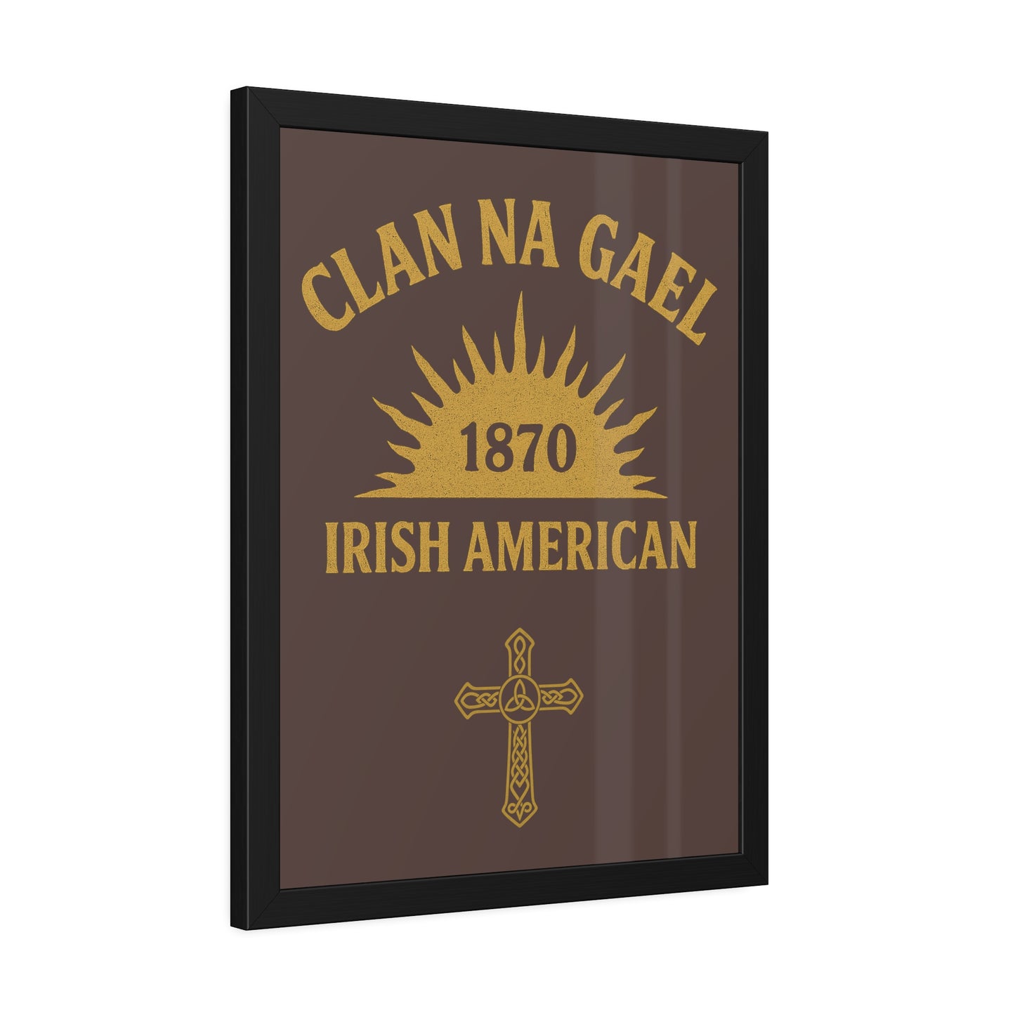 "Clan na Gael - Irish American", Framed Paper Poster (Wild Boar Brown)
