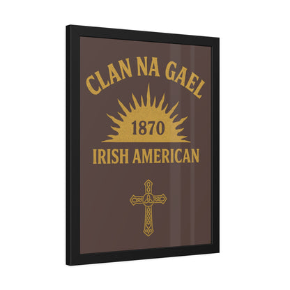 "Clan na Gael - Irish American", Framed Paper Poster (Wild Boar Brown)