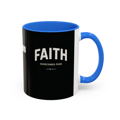 "Faith Overcomes Fear", Colorful Mugs (11oz, 15oz)