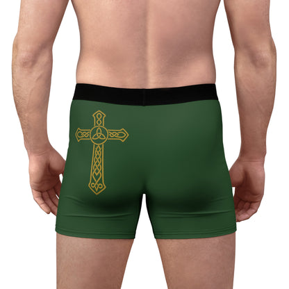 "Clan na Gael - Irish American", Men's Boxer Briefs (Brithemain Green)