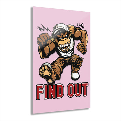 "Find Out", Acrylic Wall Prints (French Cleat Hanging) (Shampoo Pink)