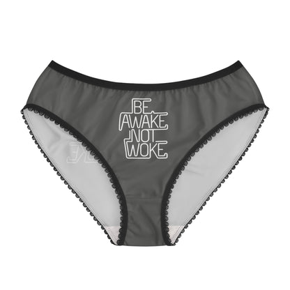 "Be Awake Not Woke" #1, Women's Briefs (Panzer Grey)