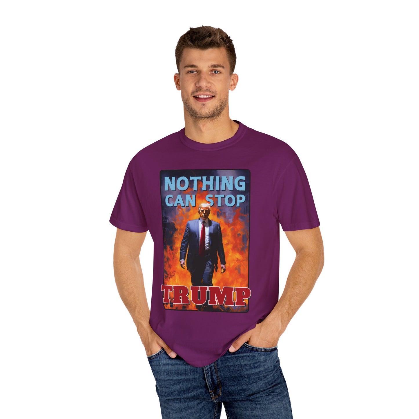"Nothing Can Stop Trump", Unisex T-shirt (Dark Colors)