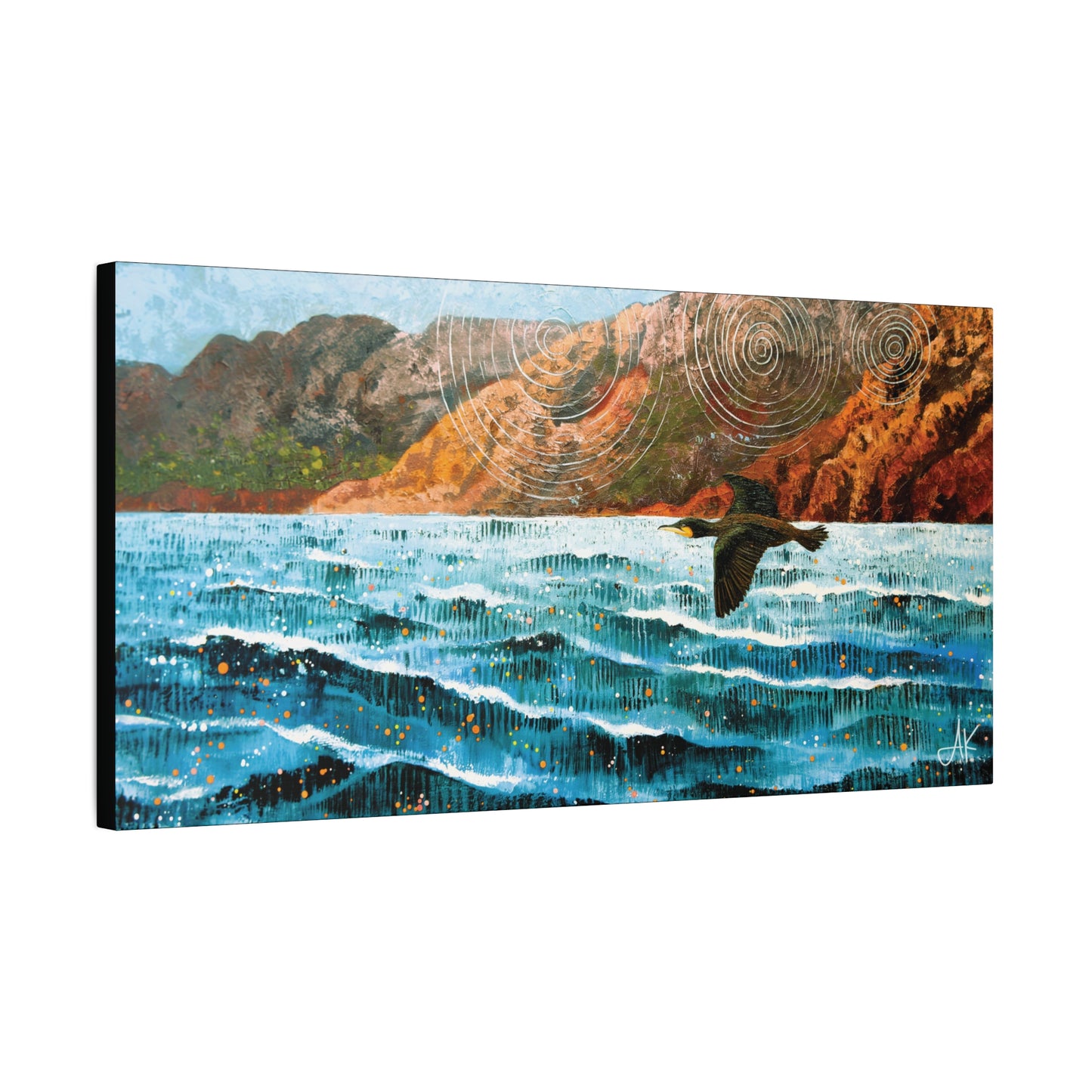 "Sky Kin II – Gannet on the Weather Edge", Fine Art Matte Canvas, Stretched, 1.25"