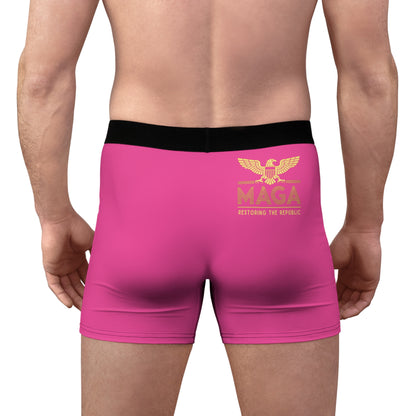 "MAGA - Restoring the Republic", Men's Boxer Briefs (Hot Pink)