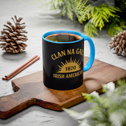 "Clan na Gael - Irish American", Colorful Mugs (11oz, 15oz) (Raven Black)