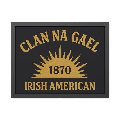 "Clan na Gael - Irish American", Framed Paper Poster (Raven Black)