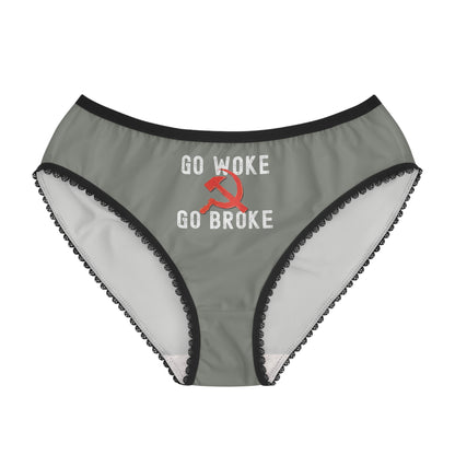 "Go Woke Go Broke (Communist)", Women's Briefs (Zimbabwe Plains)