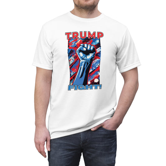 "TRUMP FIGHT!", Unisex White T-shirt