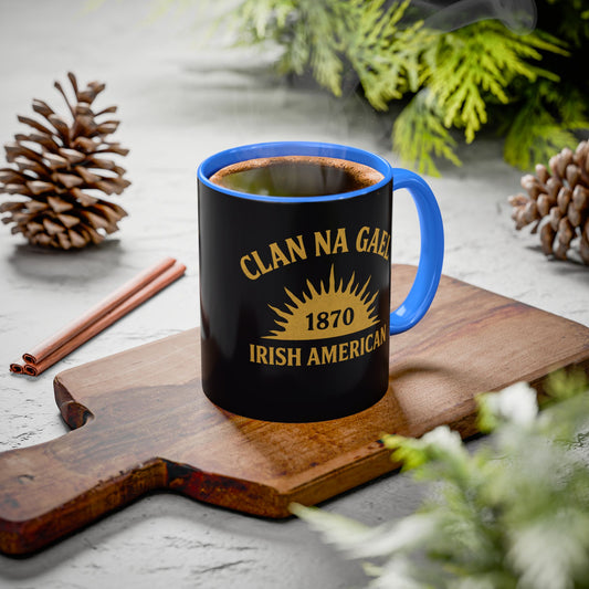 "Clan na Gael - Irish American", Colorful Mugs (11oz, 15oz) (Raven Black)
