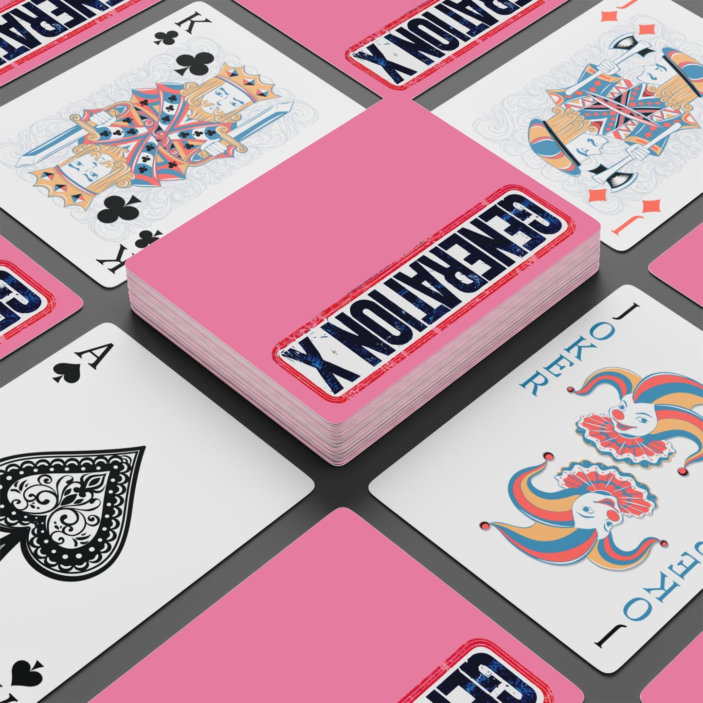 "Generation X", Retro Playing Cards (Carnation Pink)