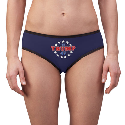 "Trump 45-47 Circle of Stars", Women's Briefs (Obsidian Blue)