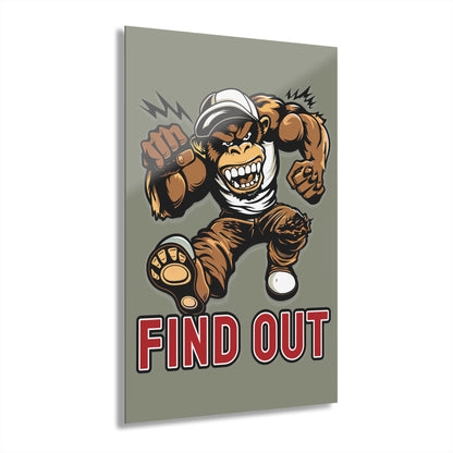 "Find Out", Acrylic Wall Prints (French Cleat Hanging) (Striking Grey)