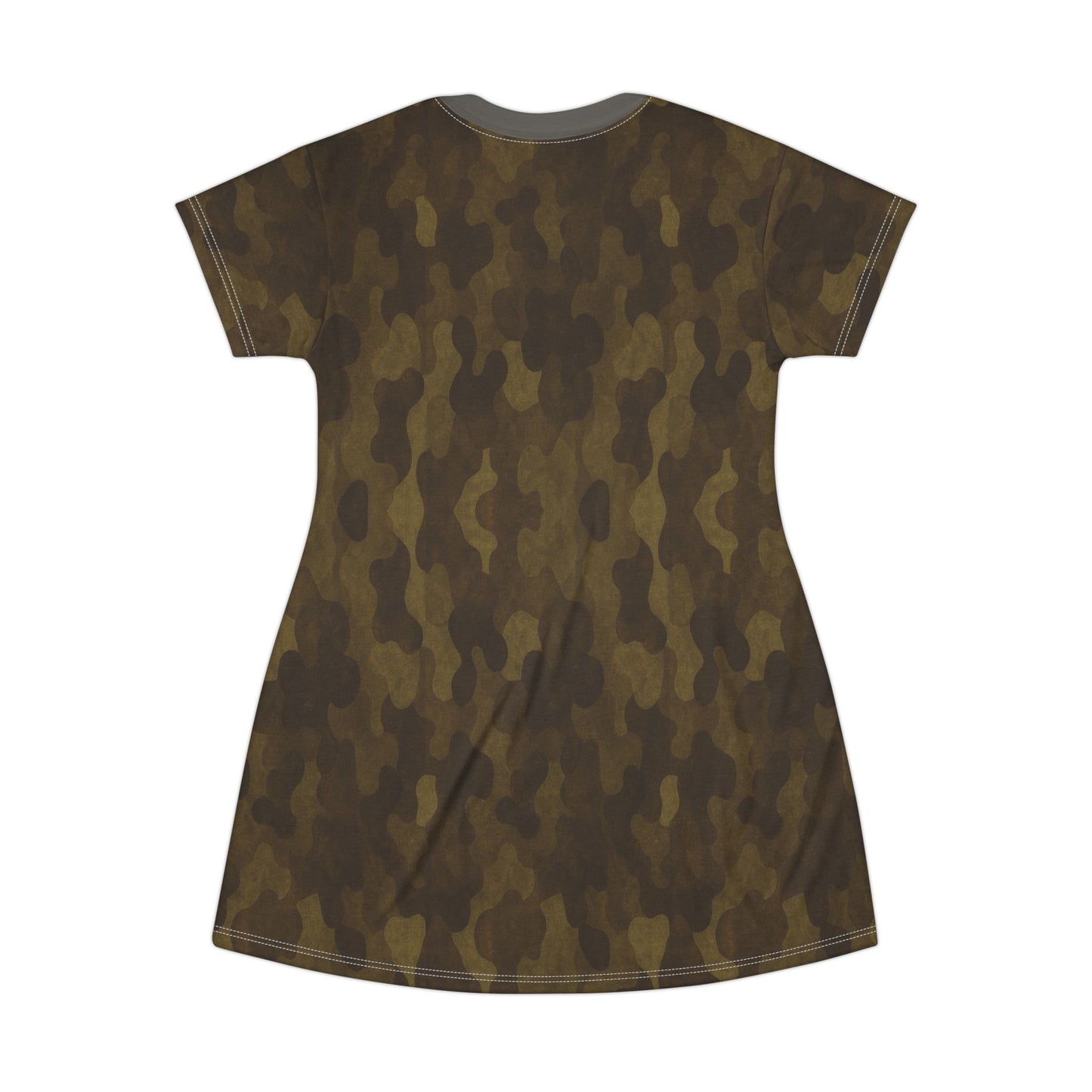 "Swamp Recon Camouflage", T-Shirt Dress (Mistroot Grey Collar)