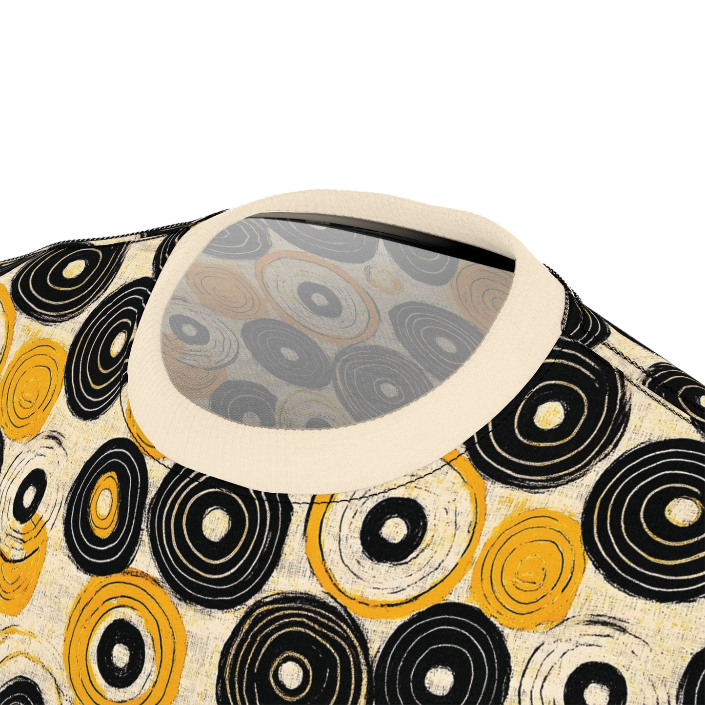 "Old 45's", Wearable Pattern Art Unisex Tee (Dough White Collar)