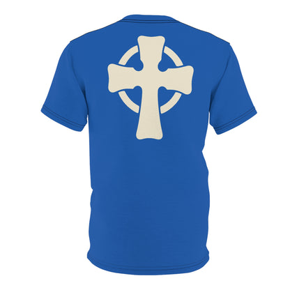 "Retro Jesus", Unisex T-shirt (Dark-Wash Denim)