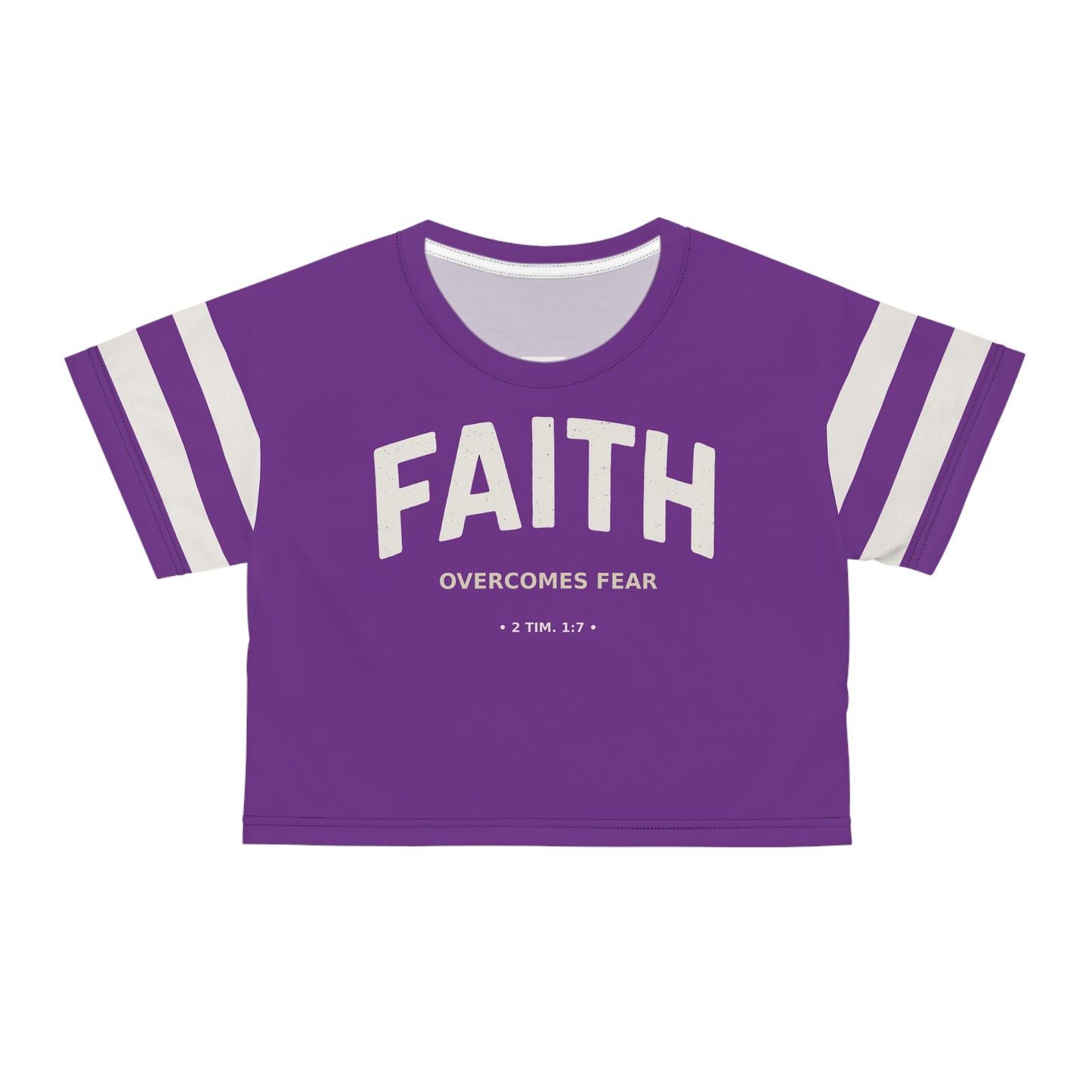 "Faith Overcomes Fear", Crop Tee (Vesper Violet)