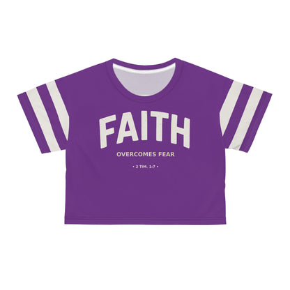 "Faith Overcomes Fear", Crop Tee (Vesper Violet)
