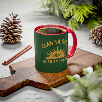 "Clan na Gael - Irish American", Colorful Mugs (11oz, 15oz) (Brithemain Green)