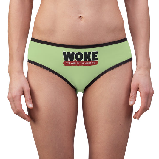 "Woke - Tyranny by the Minority", Women's Briefs (Menthol Green)