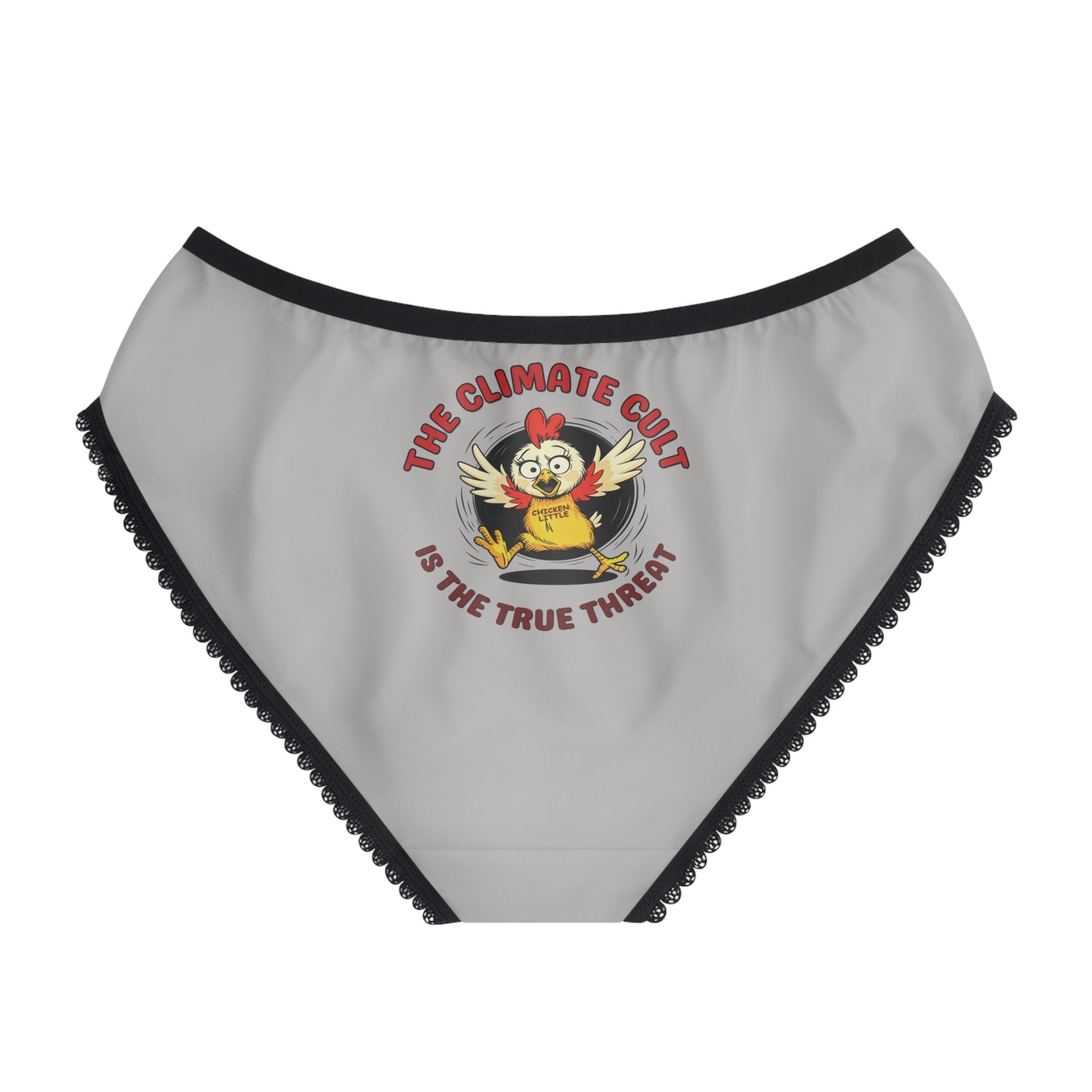 "The Climate Cult" (Chicken Little), Women's Briefs (Silver)