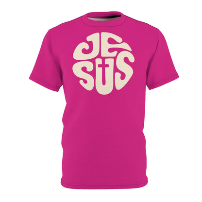 "Retro Jesus", Unisex T-shirt (Barbie Pink)