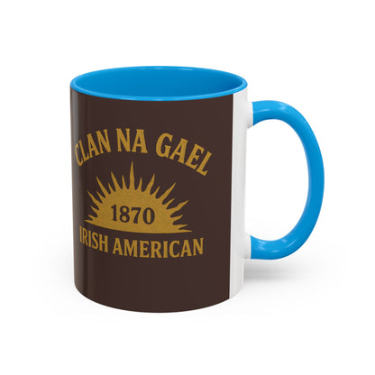 "Clan na Gael - Irish American", Colorful Mugs (11oz, 15oz) (Wild Boar Brown)