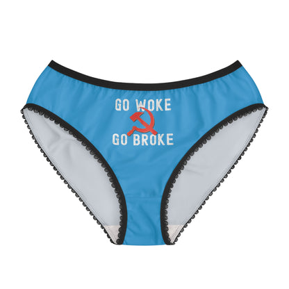 "Go Woke Go Broke (Communist)", Women's Briefs (Democrat Blue)