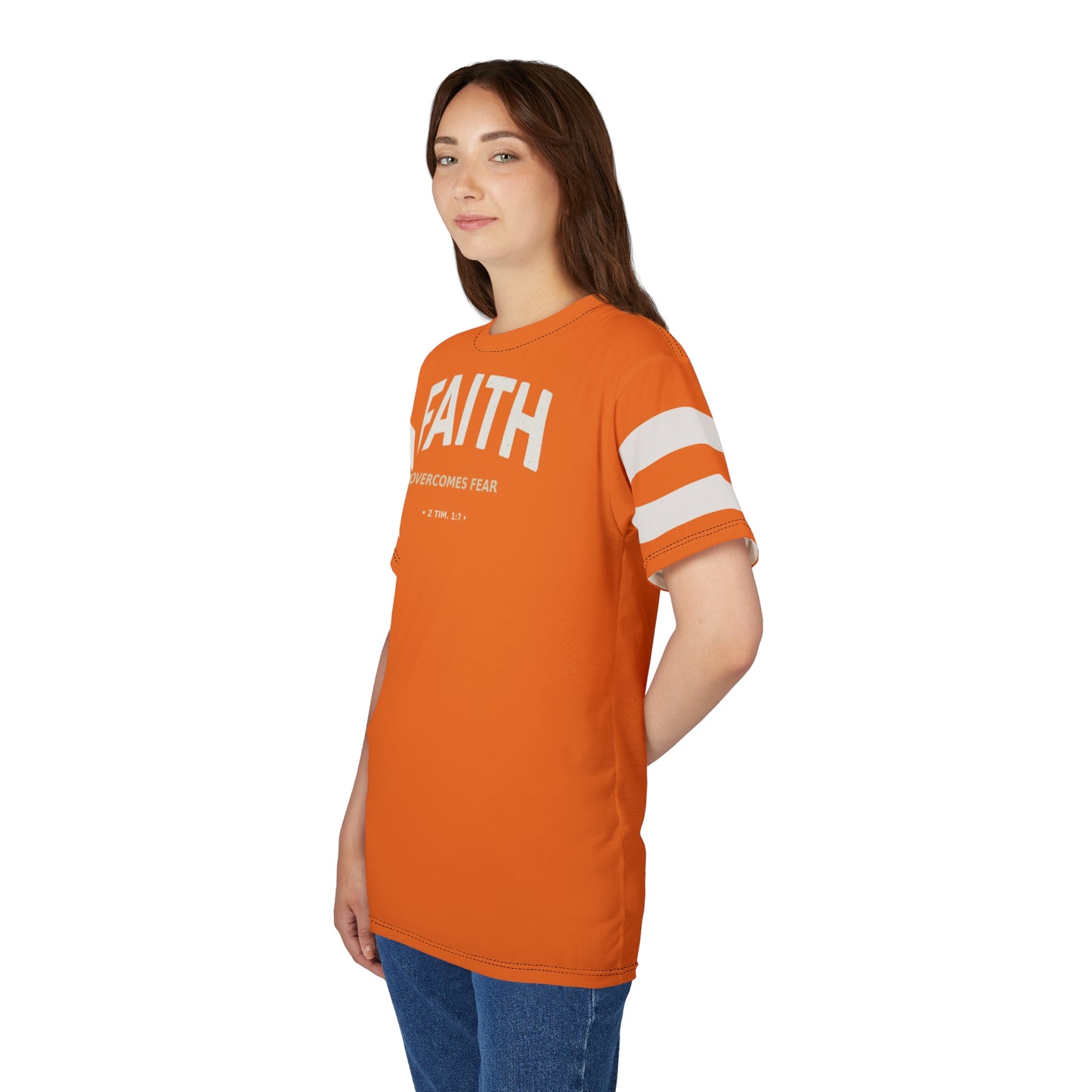 "Faith Overcomes Fear", Unisex Tee (Pumpkin Orange)