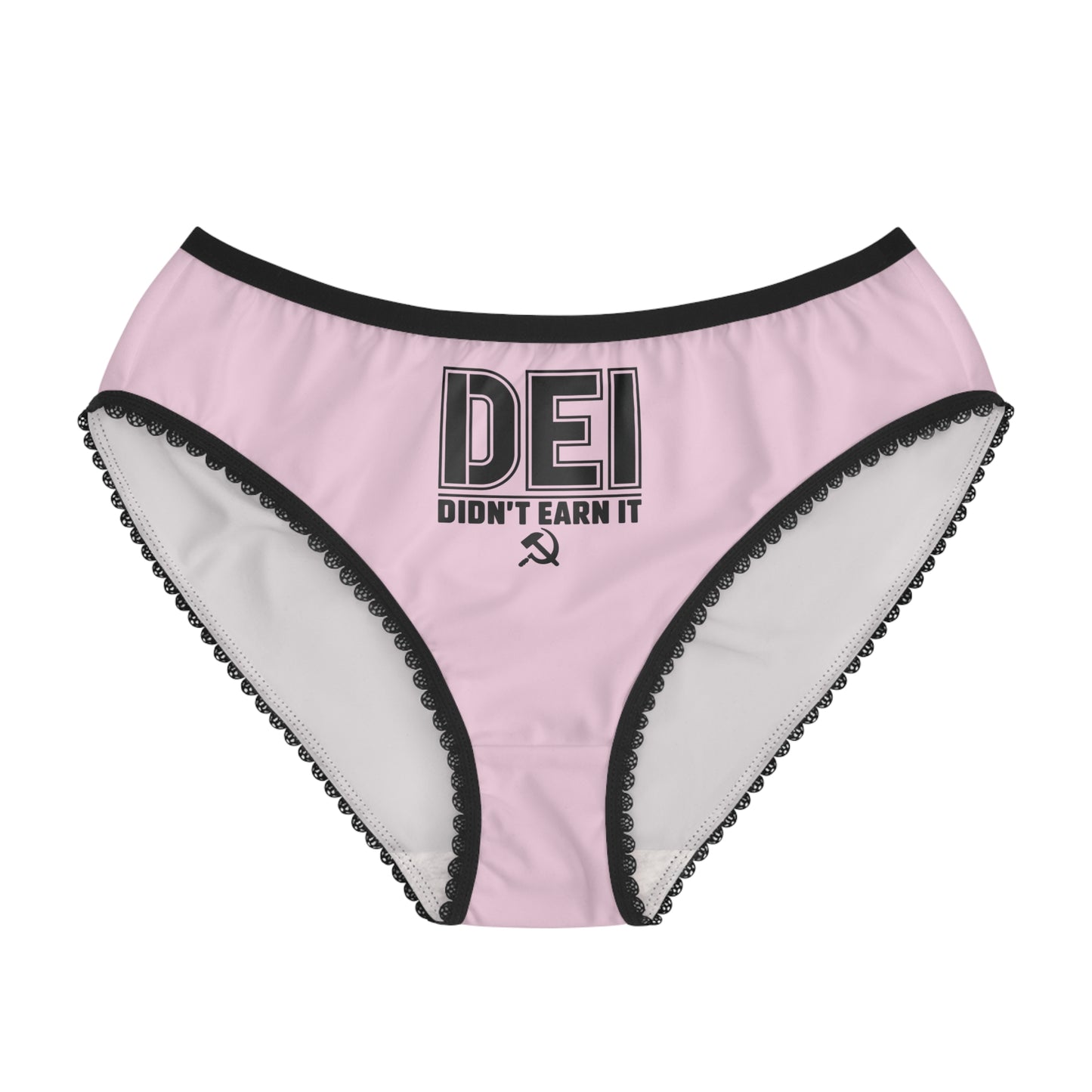 "DEI - Didn't Earn It" #14, Women's Briefs (Lace Pink)