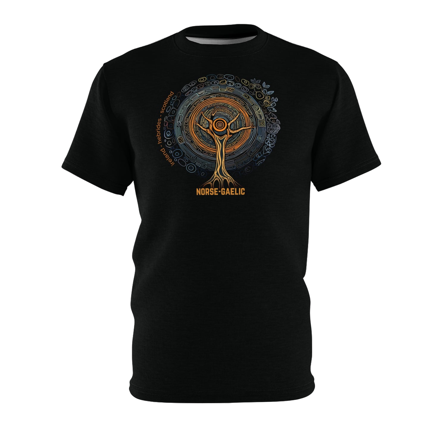"Norse-Gaelic Tree", Wearable Fine Art Unisex T-shirt (Peatshadow Black)