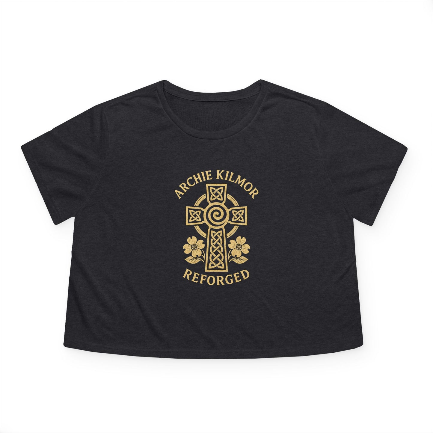 "Archie Kilmor Cross - Reforged" #01, Women's Flowy Cropped Tee